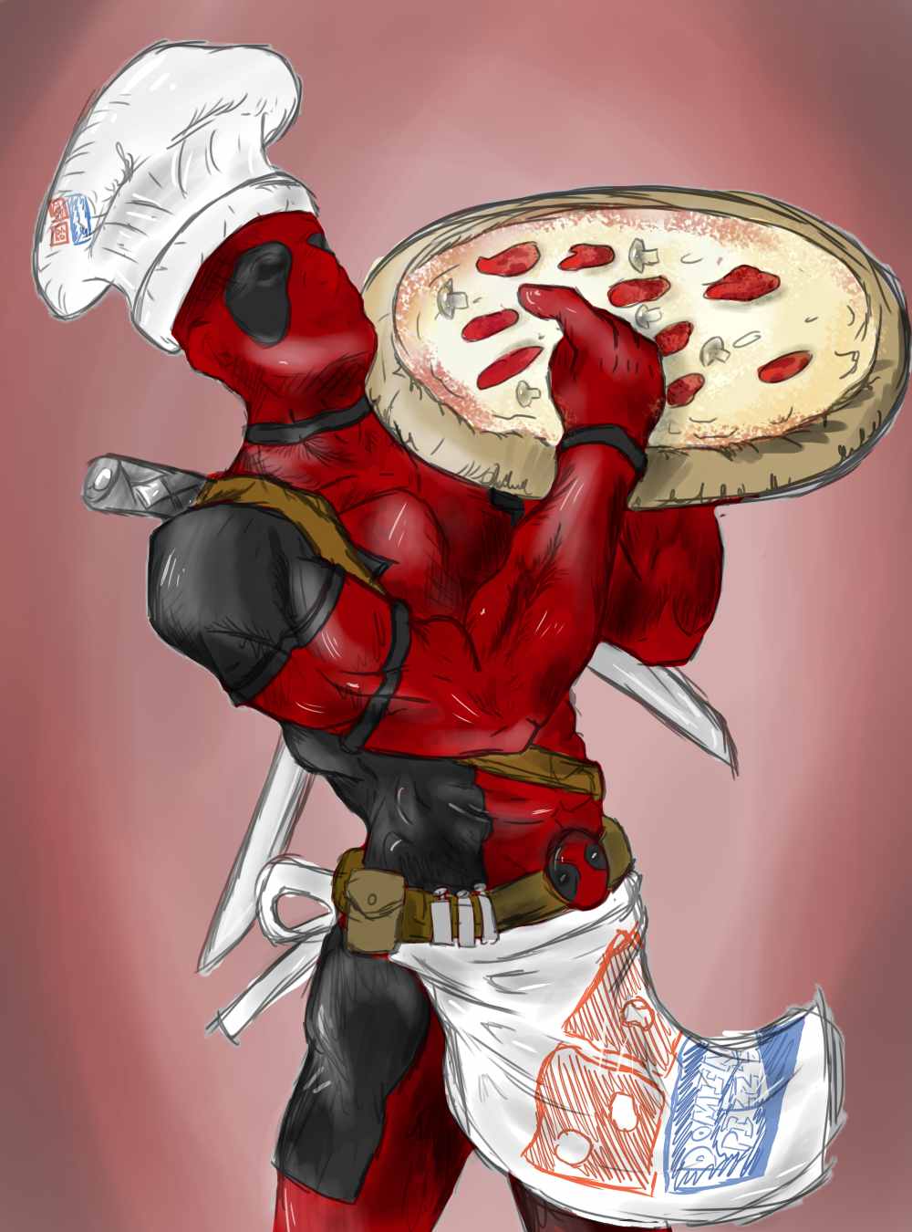 Deadpool con pizza