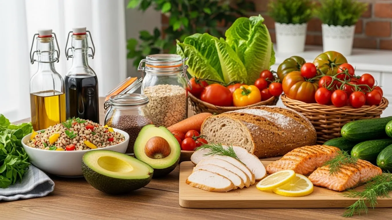 Mesa con vegetales frescos