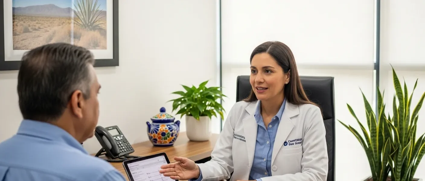 Médica brindando asesoría