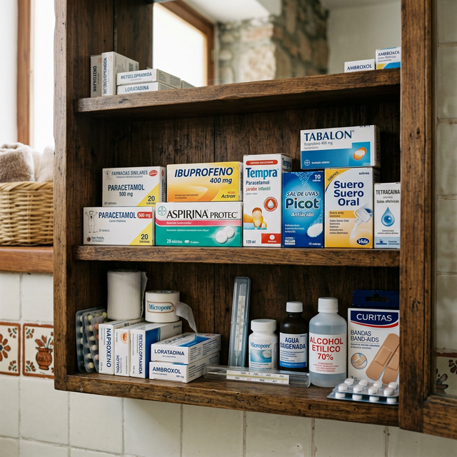 Organización de medicamentos en un botiquín familiar mexicano